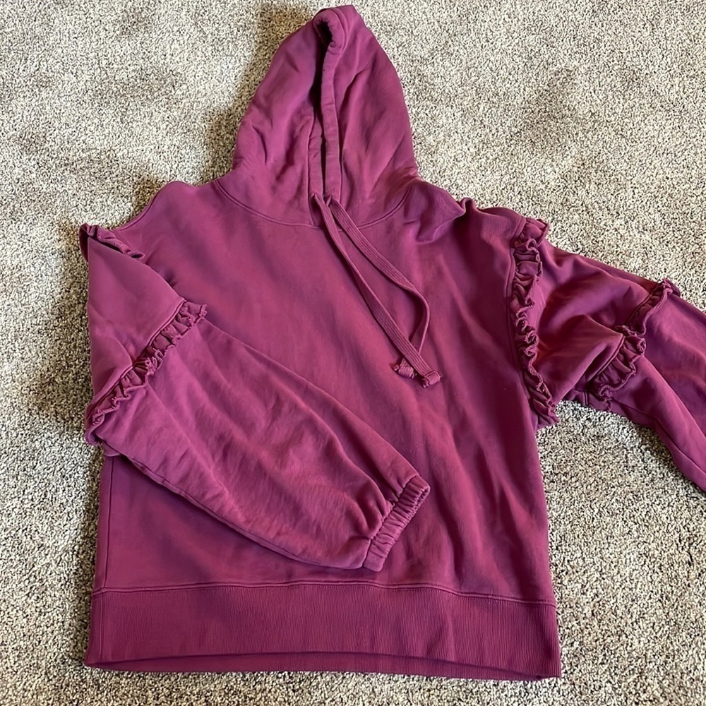 Rebecca Minkoff purple ruffled hoodie medium